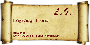 Légrády Ilona névjegykártya